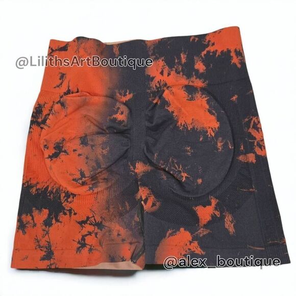 🖤Tie Dye Runched Sport Shorts(E098)-Size S for Women - Picture 3 of 5